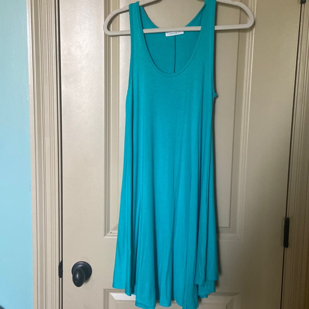 Turquoise tank top-styled dress. Size small, Reborn J brand.